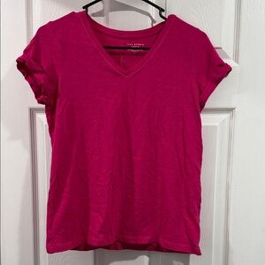 Max Studio Women's Pink V-Neck Tee